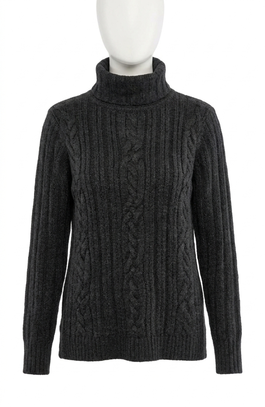 NEW GRETCHEN SCOTT cable car sweater in black
